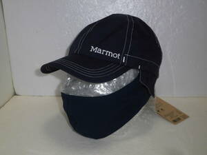 定価6270円 未使用 マーモット アウトドア フェイスガード キャップ Lサイズ ネイビーMarmot Face Guard Cap TOARJC40帽子 撥水 着脱式 