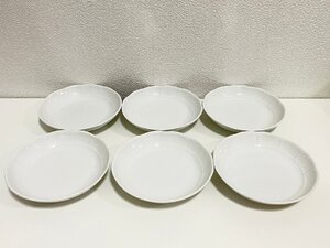 【SOB2501YR】1円～ Richard Ginori リチャードジノリ 無地 ホワイト 小皿 6枚セット 幅約13.5cm 縦約2cm イタリア食器 ブランド食器