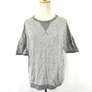 ビームスハート/BEAMS HEART★半袖Ｔシャツ【レディースL程度/グレー×白/gray×white/ボーダー】Tops/Shirts◆BH801