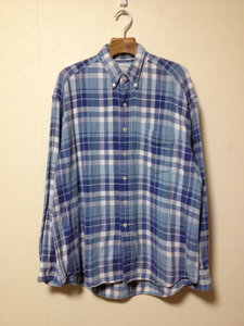 [即決古着]OLD NAVY/オールドネイビー/ネルシャツ/長袖/ボタンダウン/チェック/水色/XL