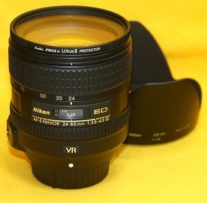 ★一発即決★ニコン純正★AF-S 24-85mm F3.5-4.5G ED VR★レンズフード＆おまけ付★フルサイズ対応★手ぶれ補正付★Df/D700/D610/D600等に