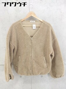 ■ natural couture ナチュラルクチュール NICE CLAUP ジップアップ 長袖 ジャケット サイズF ベージュ レディース