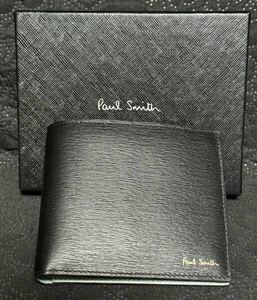 イタリア製 ポールスミス 二つ折りPaul Smith 財布 二つ折り カーフ レザー 本革 ウォレット 札入れ カード ブラック マルチストライプ