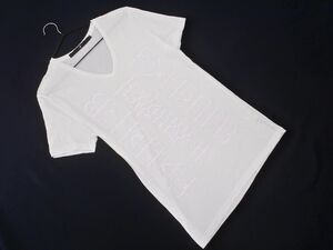 NO ID ノーアイディー Vネック プリント Tシャツ size1/白 ■◆ ☆ eha1 メンズ