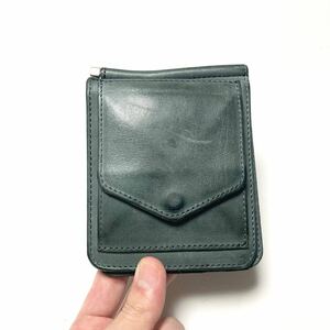 ◆nonnative◆本革 お財布 レザーウォレット オリーブ 2つ折り 小銭入れ付き コンパクト ノンネイティブ 財布 