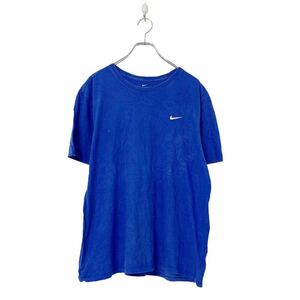 NIKE 半袖 ロゴ プリント Tシャツ XL ブルー ホワイト 胸元 シンプル スポーツ ユニセックス 古着卸 アメリカ仕入 a508-5487