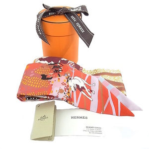 エルメス HERMES スカーフ ツイリー シルク レディース バンダナ マルチカラー 犬 ドッグ【中古】【程度A+】【極上美品】