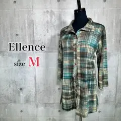 b612【Ellence】ロング丈　オーバーシャツ　ウエスト調整紐　7分丈　M