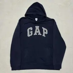 ギャップ GAP ロゴパーカー 裏起毛 スウェット ネイビー Lサイズ