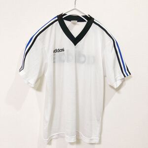 ★②アディダス adidas メッシュ 半袖 Ｔシャツ ホワイト M-Lサイズ デサント ASR-6175 ビンテージ