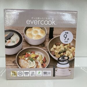 ●未使用 evercook エバークック フライパン 9点 セット 脱着 定価￥ 21,780 取っ手が取れる 重ねて収納 IH対応 鍋