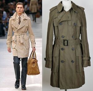 06SS BURBERRY PRORSUM バーバリープローサム ミリタリー コットン トレンチコート 48 イギリス製 1st look trench coat b7472