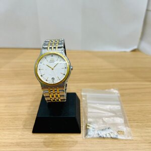 【DOM1969KK】【1円～】クレドール SEIKO CREDOR 9572-6000 時計 メンズ ブランド デイト クォーツ 18KT ベゼル ※不動品 ジャンク