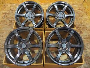 ★新作★16inch 7J+42 4H100 クロススピードRS6 新品 人気6本スポーク軽量ホイール1台分 タイヤset可能 AQUA VITZ COROLLA YARIS FIT SWIFT