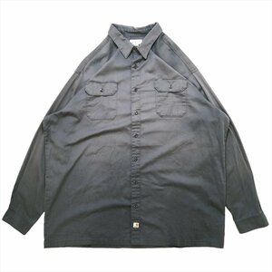 カーハート シャツ 長袖 グレー carhartt 古着 メンズ 4XL ワークシャツ 無地 ストリート オーバーサイズ