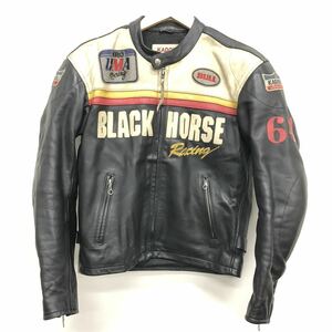 【KADOYA】カドヤ★シングルライダースジャケット BLACK HORSE RACING ブラックホースレーシング K’SLEATHER L 06