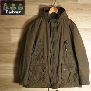 M12J/Y5.24-1　ユーロ古着　Barbour　バブアー　DERWENT　オイルドジャケット　ハンティングジャケット　ワックスコットン　Ｌ　ブラウン