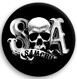 Sons Of Anarchy (サンズ オブ アナーキー) SOA SKULL BUTTON 缶バッジ (ピンタイプ)☆