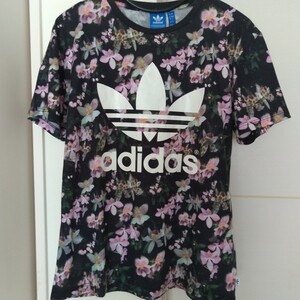 送料無料 adidas originals アディダス オリジナルス 花柄 半袖Tシャツ S フラワー フローラル ガーデン プリント 転写