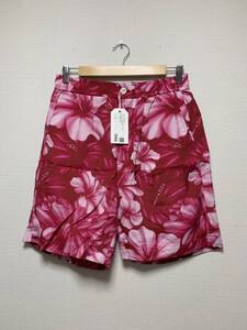 未使用☆[BEDWIN] 21SS 定価23,100 ALOHA SHORTS MARCY ハイビスカス柄 イージーアロハショーツ 2 ピンク ベドウィン