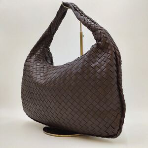 【1円 美品】ボッテガヴェネタ BOTTEGA VENETA ホーボー ショルダーバッグ イントレチャート ダークブラウン レディース 肩掛け 本革