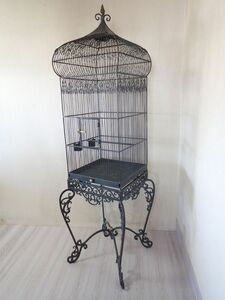 豊/家〇Maitland Smith メートランドスミス 鳥籠 鉄製 Majestic heavy Victorian wrought iron birdcage 良品〇