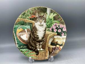 ロイヤルドルトン ジェフリー トリストラム The Conservatory Cat サンルーム 猫 ネコ キャラクター猫 飾り皿 絵皿 皿 (795)