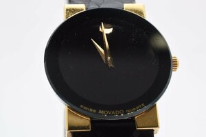 モバード ラウンド ブラックフェイス クオーツ レディース 腕時計 MOVADO