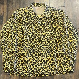 スタイルアイズ 1950s Style ベルベティーン スポーツシャツ “LEOPARD” SE28973 155)イエロー Mサイズ トップス