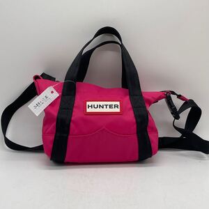 ★BN2334●HUNTER ハンター ミニ トップクリップ トート バッグ ハンドバッグ ショルダーバッグ 2way ナイロン ピンク系 鞄