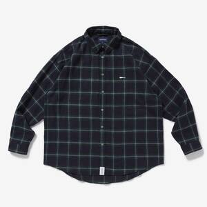 希少★新品本物【紺★3】★TEDDY PLAID LS SHIRT テディープレイドシャツ フランネル 正規店購入 ディセンダント 入手困難 DESCENDANT 21AW