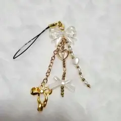 ハンドメイド リボンチャーム ストラップ