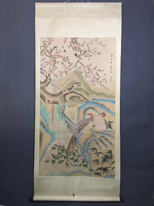 ◆古寳堂◆真作・中国書画『明代画家呂紀・花鳥画・六尺中堂画・宣紙』肉筆紙本・掛け軸・書画立軸・中国美術・コレクター必見