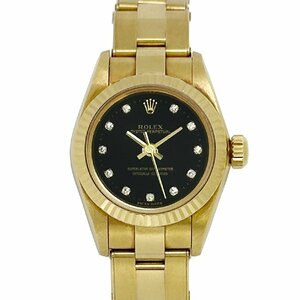 値下げ ROLEX ロレックス 67198G Oyster Perpetual オイスターパーペチュアル ブラック 10ポイントダイヤ 自動巻き J59136