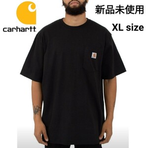 新品未使用 カーハート 半袖 ポケット Tシャツ ブラック CARHARTT K87 BLK XLサイズ 黒