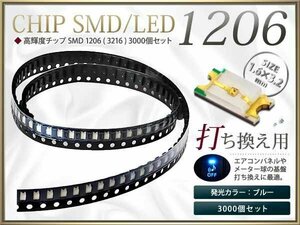 お得☆高輝度SMD/LEDチップ 1206 3216 3000個セット 青/ブルー