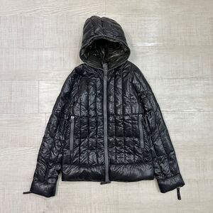 DUVETICA デュベティカ DOWN JACKET ダウン ジャケット シャイニー ジップ パーカー フード BLACK ブラック 系 サイズ 46 612