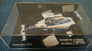 1/43 MINICHAMPS 1994年フランスGP ウィリアムズルノーFW16#2 N・マンセル