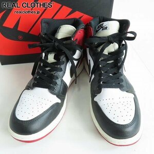 NIKE/ナイキ AIR JORDAN1 RETRO HI OG/エアジョーダン1 レトロ つま黒/555088-184/27 /080