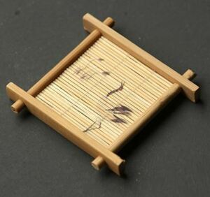 茶托 コースター 井の字型 和モダン 竹製 4枚セット (丹頂鶴)