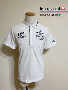 le coq sportif golf ルコック ゴルフ ウェア ドライポロシャツ トップス サイズLL 半袖 ホワイト QGMRJA05