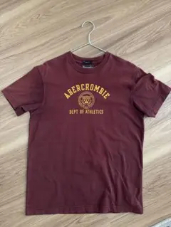 Abercrombie バーガンディ Tシャツ ロゴ入り