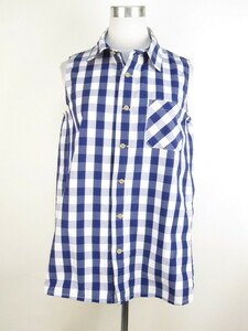 大SALE ビームスボーイ BEAMS BOY QUALITY CLOTHES シャツ ノースリーブ チェック ブルー C436 