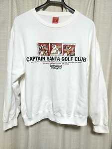 CAPTAIN SANTA GOLF CLUB ロゴ イラスト プリント スウェット Ｍサイズ 白 ホワイト キャプテンサンタ ゴルフクラブ トレーナー レトロ 服