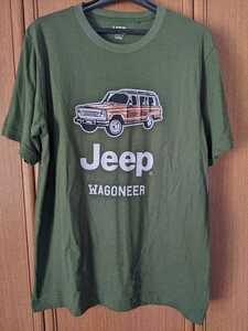 ジープ　ワゴニア　UT 半袖Tシャツ　Lサイズ　深緑色　モスグリーン　即決　JEEP