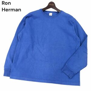 Ron Herman ロンハーマン 【Germent Dye Long Sleeve】通年 ガーメントダイ 長袖 カットソー ロンTシャツ Sz.S　メンズ 青　I4T02348_7#I