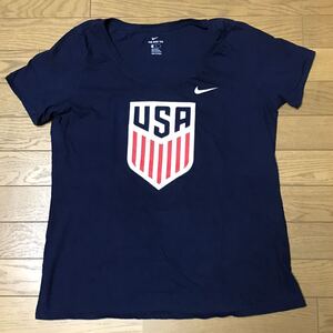 NIKE “TEAM USA” WOMEN’S SHORT SLEEVE T-SHIRTS size-L(着丈63身幅51) 中古(美品) 送料無料 NCNR