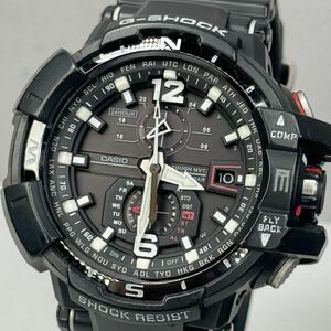 極美品 G-SHOCK GW-A1100-1AJF グラビティマスター タフソーラー 電波受信 電波ソーラー マルチバンド6 方位計搭載 ブラック クロノグラフ