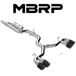 MBRP 2022- フォルクスワーゲン ゴルフ 8 R CAT-BACK エキゾースト バルブエリミネーター カーボンファイバーTip 正規品 爆音