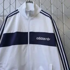 あのちゃん着用　90s　old adidas　トラックジャケット　白　ネイビー